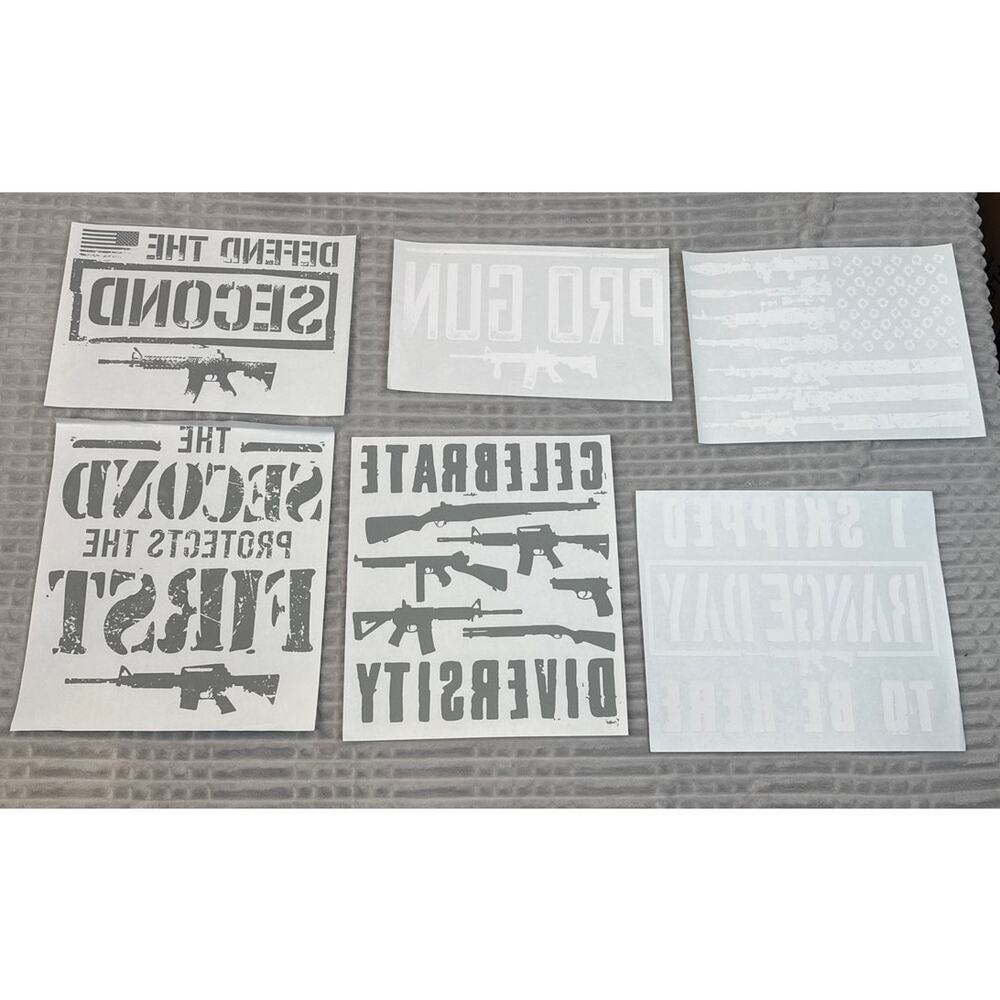Bundle 6 Heat Transfers Second Amendment NRA Weapons Ammo Craft Gift Freedom USA
